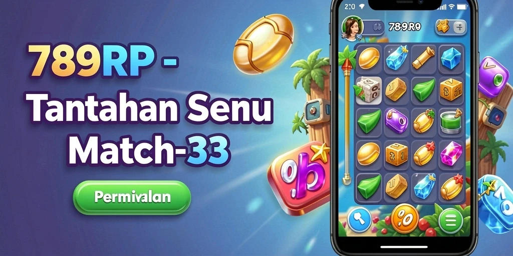 Screenshot utama 789RP menampilkan aksi gameplay Match-3 yang seru.