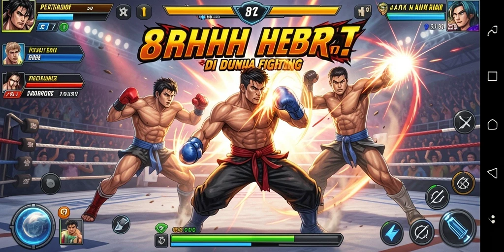 Tampilan gameplay menarik dalam pertarungan 8HHH.