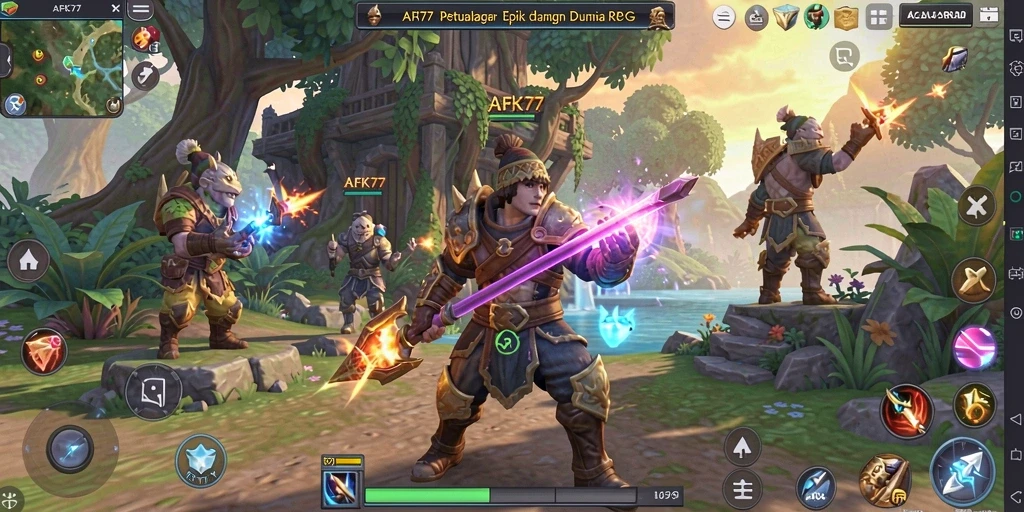 Tampilan gameplay RPG AFK77 yang mendebarkan dan interaktif.