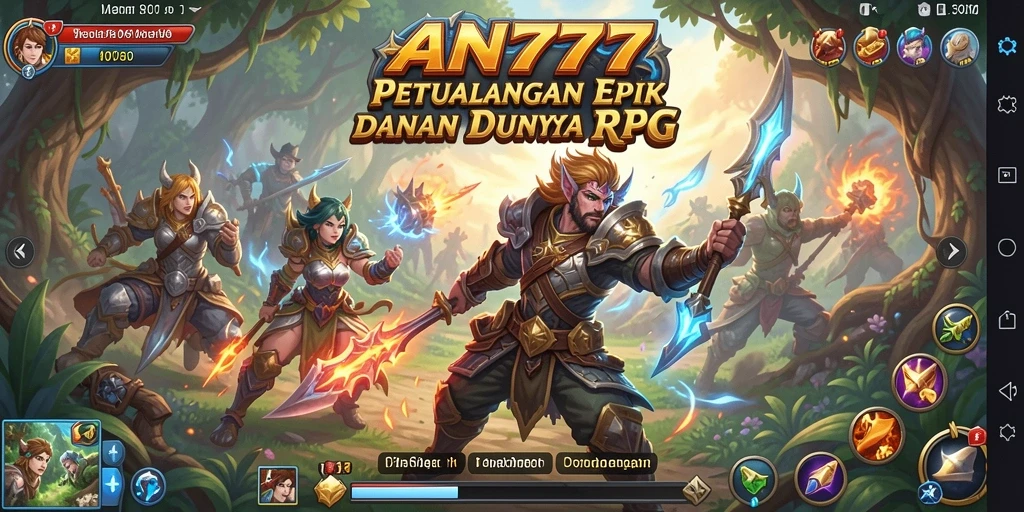 Screenshot AN777 menunjukkan gameplay RPG yang memukau dan seru.