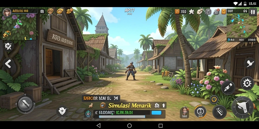 Screenshot utama API77 yang menunjukkan gameplay simulasi yang seru.
