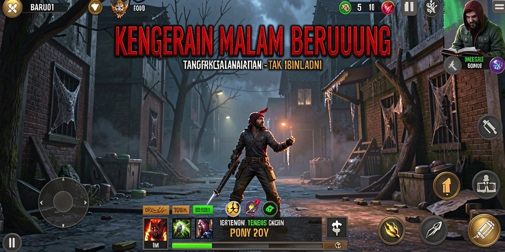 Tampilan gameplay BARU01 dengan atmosfer Horror yang mencekam.