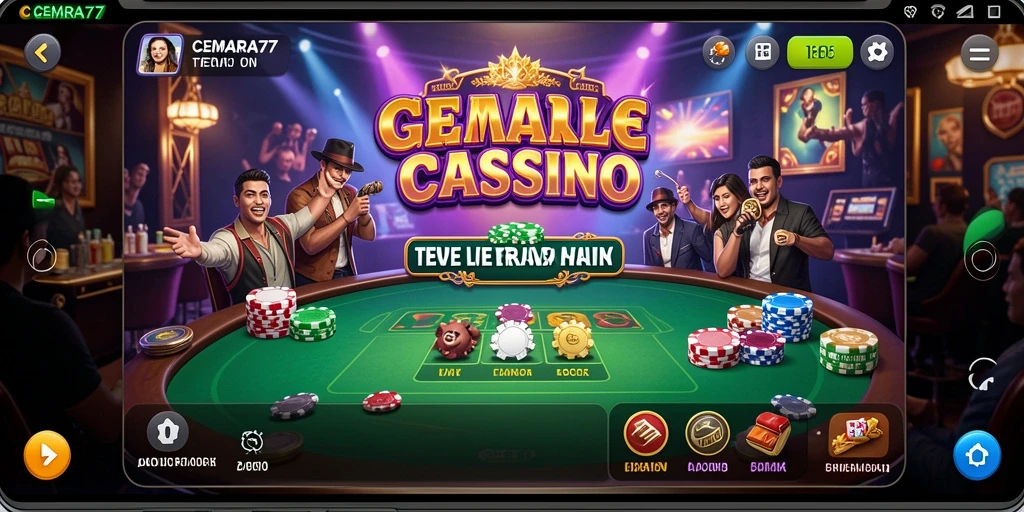 Tampilan gameplay CEMARA77 yang menarik dalam suasana Live Casino.