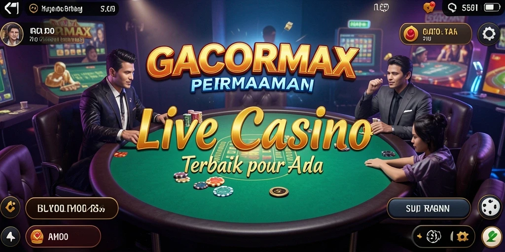 Tampilan utama GACORMAX dengan dealer live dan permainan kasino yang menarik.