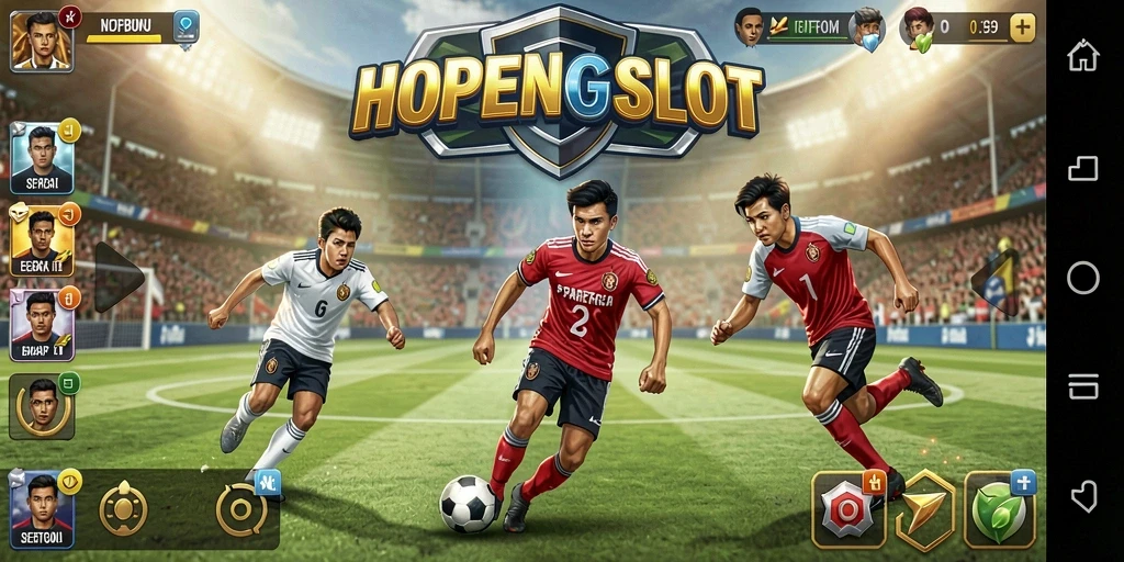 Gameplay seru HOPENGSLOT yang menampilkan aksi sepak bola intens.