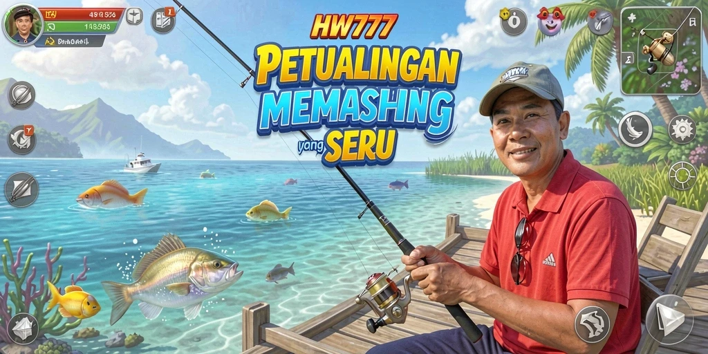 Tampilkan gameplay memancing yang seru dan realistis di HW777.