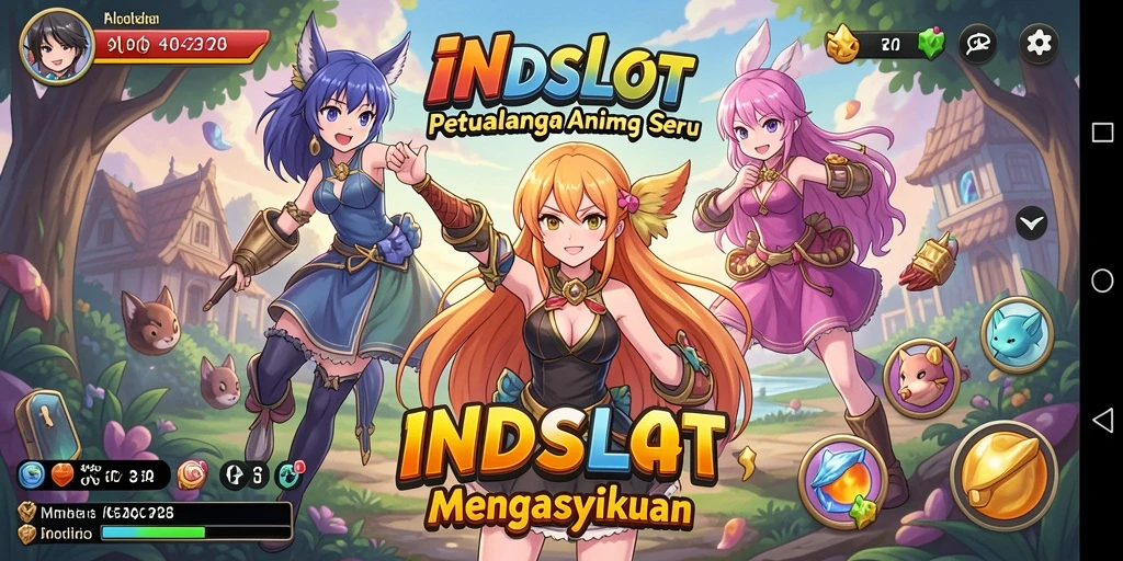 Tampilan gameplay menarik dari INDSLOT dengan karakter anime ikonik.
