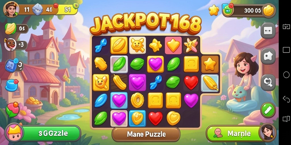 Tampilan gameplay JACKPOT168 yang seru dan penuh warna.