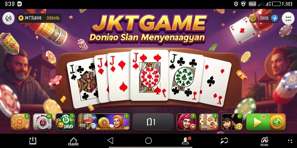 Screenshot JKTGAME menunjukkan gameplay Domino yang seru.