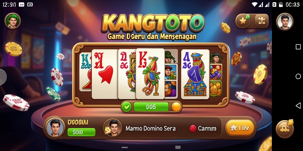 Tampilan antarmuka gameplay KANGTOTO dengan domino.