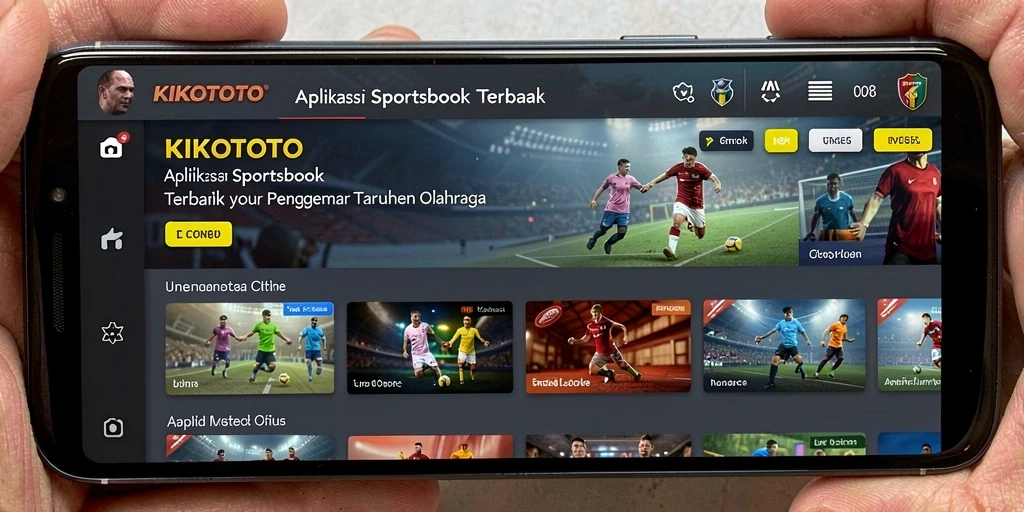 Tampilan antarmuka KIKOTOTO menunjukkan fitur taruhan olahraga yang lengkap.