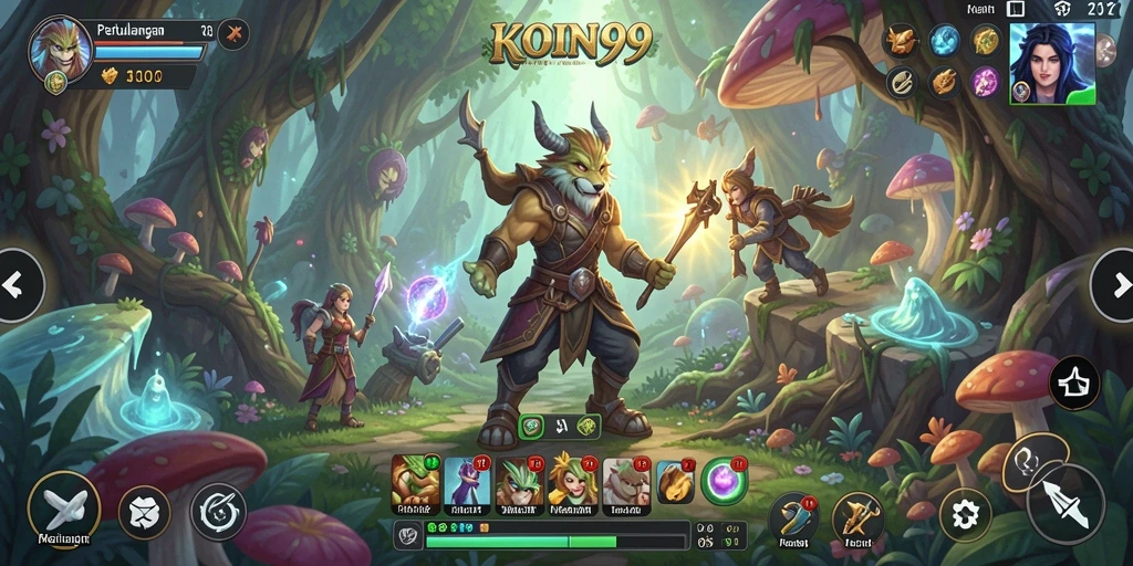 Screenshot gameplay KOIN99 menampilkan aksi petualangan yang mendebarkan.