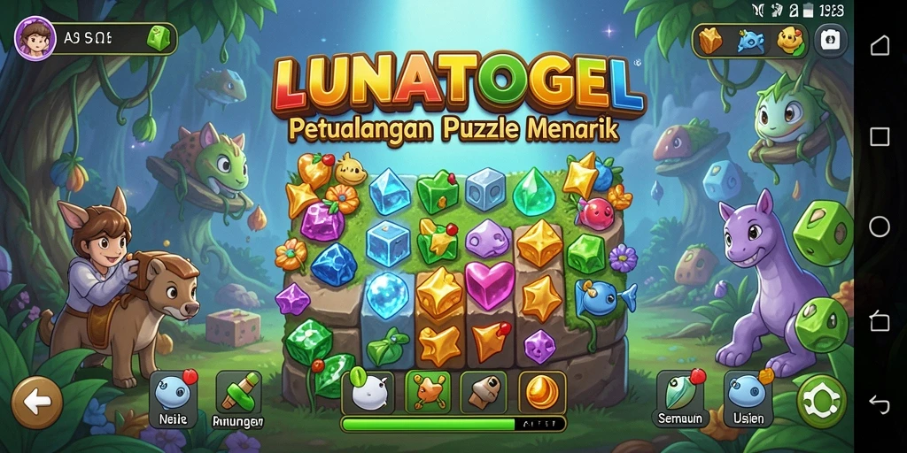 Screenshot gameplay LUNATOGEL menampilkan tantangan Puzzle yang menarik.