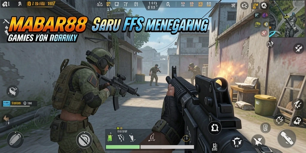 Tangkapan layar MABAR88 menunjukkan aksi seru dalam pertempuran FPS.