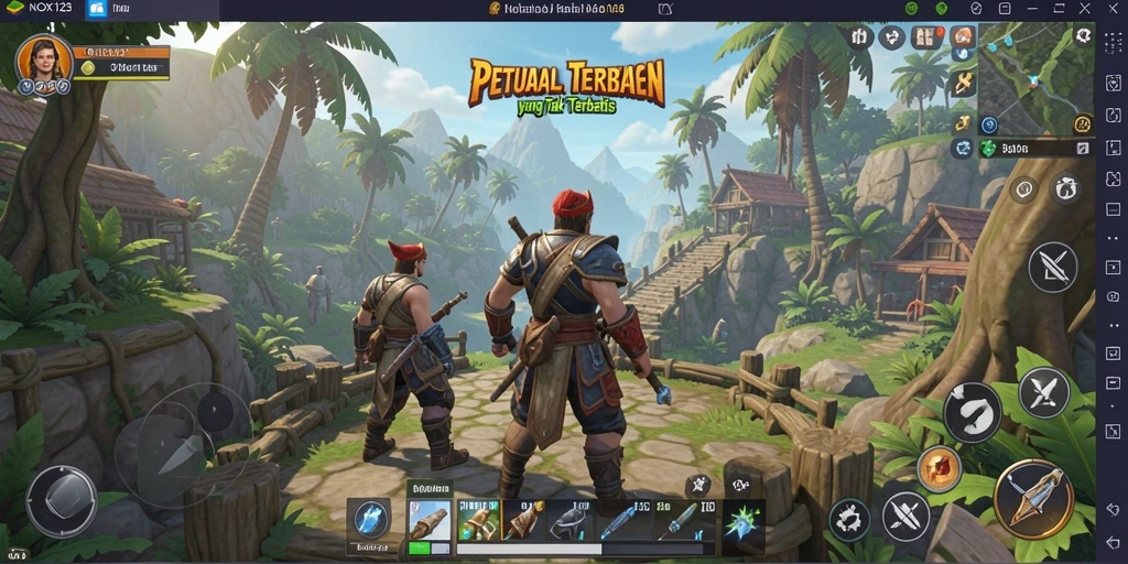 Gameplay seru menjelajahi dunia terbuka di NOX123.