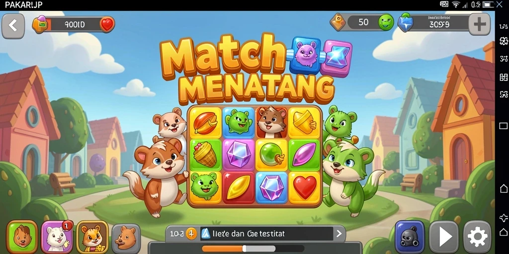 Tampilan gameplay seru dari PAKARJP dalam permainan Match-3.