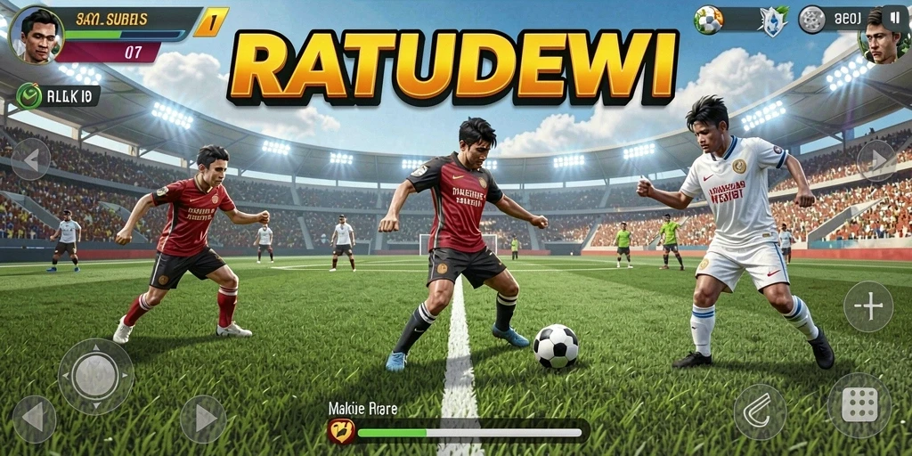 Tampilan gameplay menarik dari RATUDEWI yang penuh aksi olahraga.