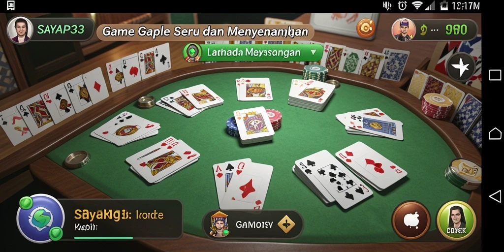 Screenshot gameplay SAYAP33 menampilkan momen seru bermain Gaple.