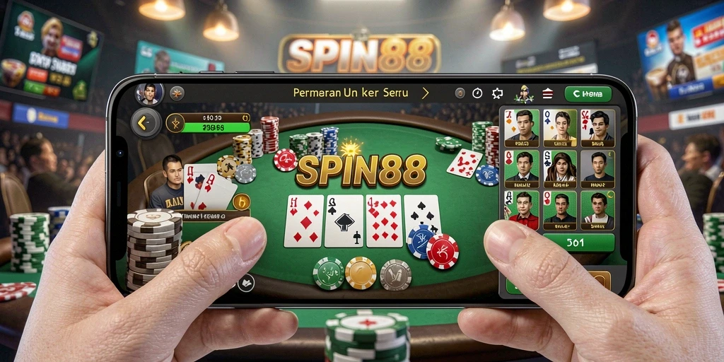 Tampilan gameplay SPIN88 yang menegangkan dan menarik di dalam permainan Poker.
