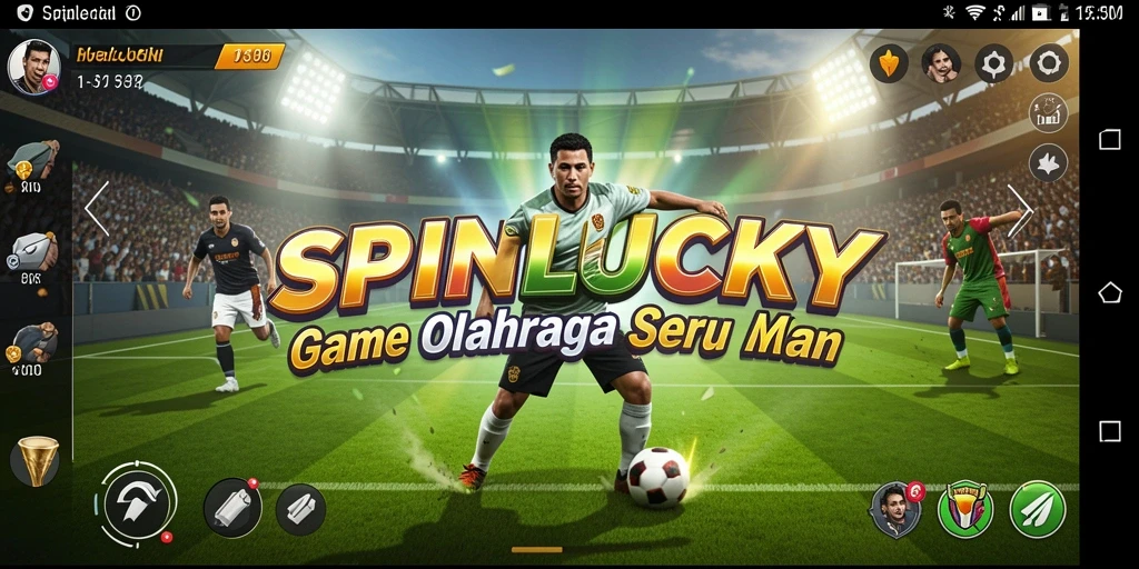 Tangkapan layar menunjukkan aksi seru dalam permainan olahraga di SPINLUCKY.