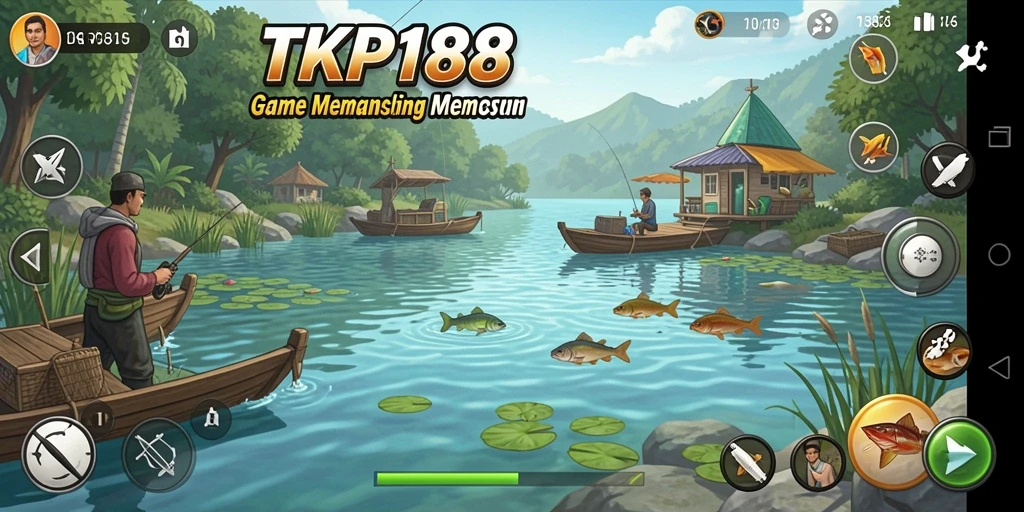 Tampilan screenshot gameplay TKP188 dengan aksi memancing yang seru.