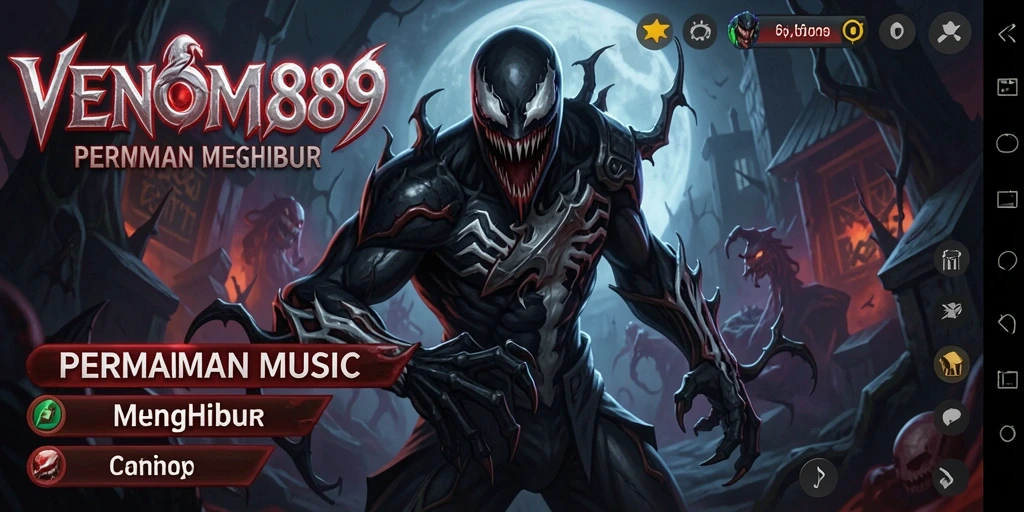 Screenshot utama VENOM889 menampilkan gameplay musik yang menyenangkan.