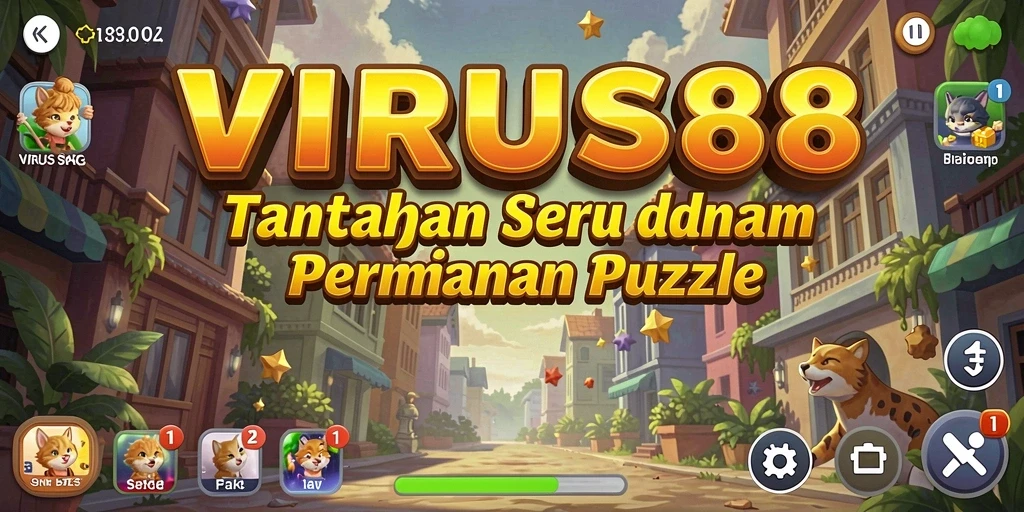 Screenshot utama VIRUS88 menampilkan gameplay menarik dengan berbagai tantangan Puzzle.